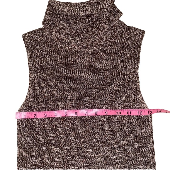Linda Allard Ellen Tracy Wool & Silk Sleeveless Knit Turtleneck Sweater Small P - Picture 5 of 5